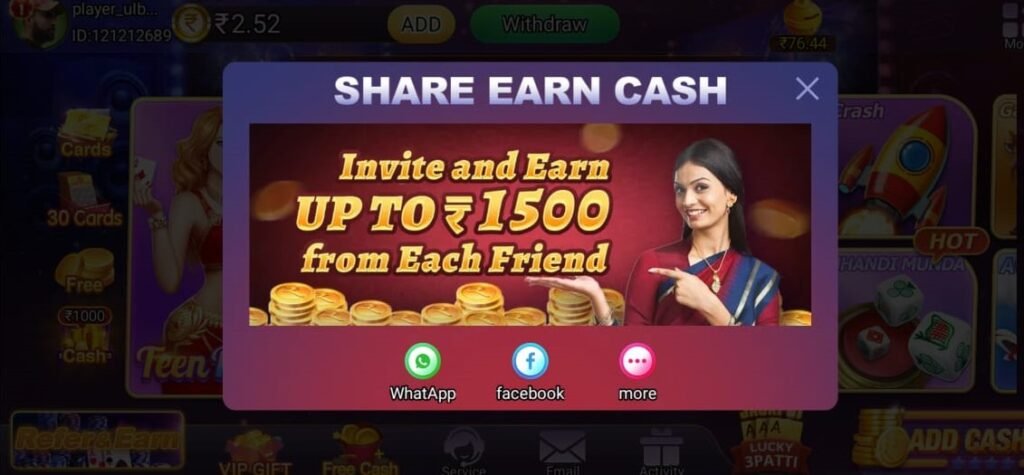 Share & earn cash